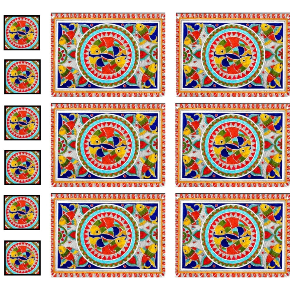 Colorful Madhubani Mats